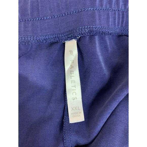 XXL Fabletics Womens Navy Blue Pull On Pants Pockets Ruched Calf - Picture 5 of 7